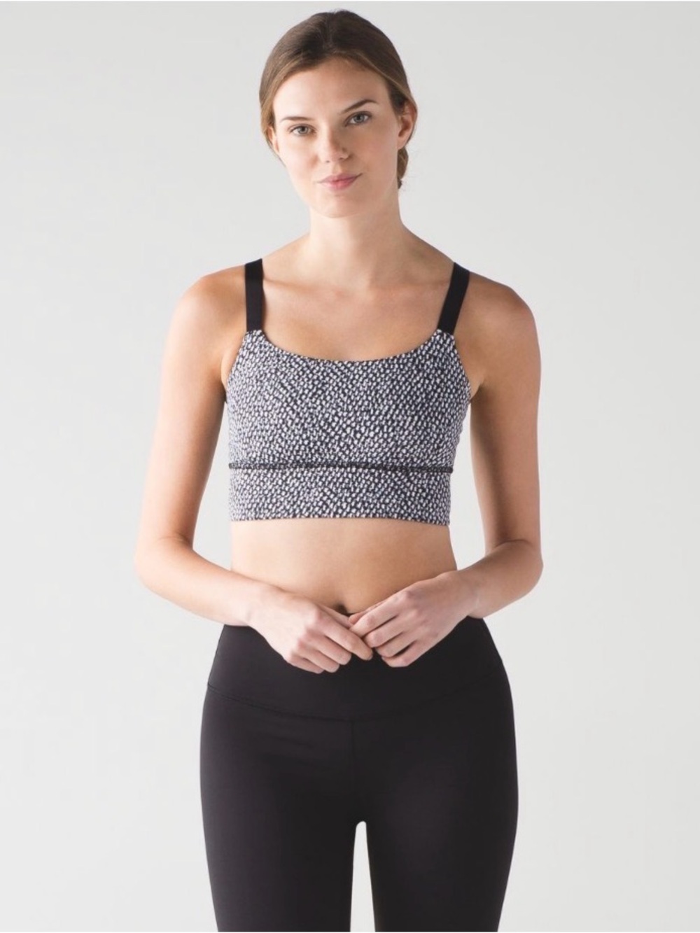 Lululemon Both Ways Sports Bra Scatter Star Arctic Grey Black Sz. 2